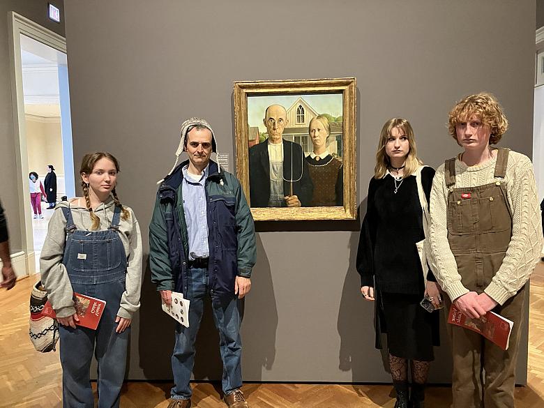 Beloit faculty and students at the Art Institute, February 25, 2023